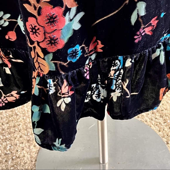 Anthropologie Othilia Willow Tiered Velvet Floral Romantic Midi Skirt NWT XS - Picture 3 of 12